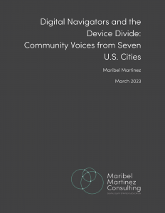 Cover image of the report: Digital Navigators and the Device Divide- Community Voices from Seven U.S. Cities